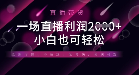 半无人直播带货，一场利润数张，适合所有平台玩法，小白也可轻松-一起网赚吧