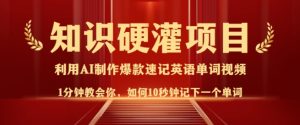 知识硬灌,10秒钟让你记住一个单词,3分钟一个视频,日入多张不是梦-一起网赚吧