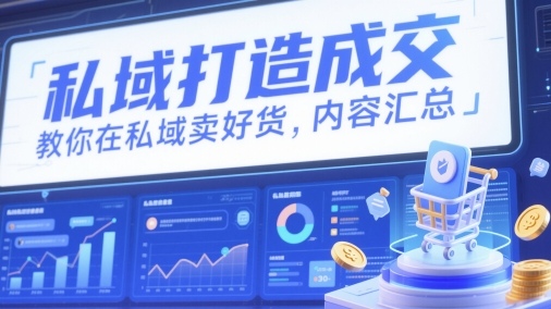 私域打造成交，教你在私域卖好货，内容汇总-一起网赚吧