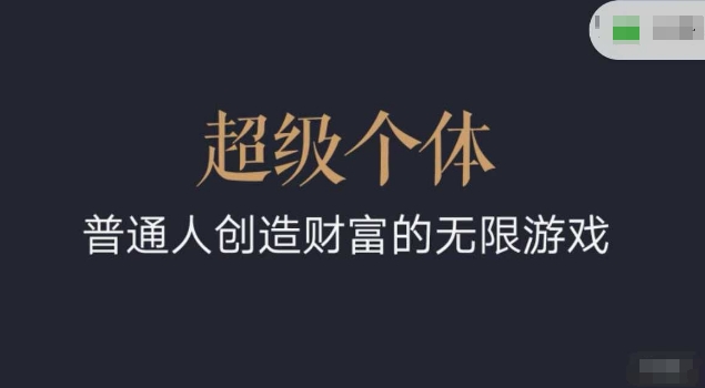 超级个体2024-2025翻盘指南，普通人创造财富的无限游戏-一起网赚吧