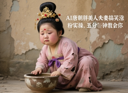 AI唐朝胖美人夫妻搞笑涨粉实操，五分钟教会你-一起网赚吧