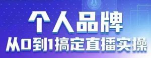 个人品牌:从0到1搞定直播实操,用直播为你的个人品牌赋能,六大实操板块,放大个人影响力-一起网赚吧