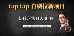 taptap拉新自刷项目，一个新用户14元，矩阵玩法日入300+-一起网赚吧