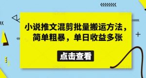 小说推文混剪批量搬运方法，简单粗暴，单日收益多张-一起网赚吧