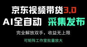 京东视频带货3.0，Ai全自动采集+自动发布，完全解放双手，收入无上限-一起网赚吧