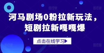 河马剧场0粉拉新玩法，短剧拉新嘎嘎爆-一起网赚吧