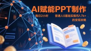 AI赋能PPT制作，每日2小时，普通人0基础实操月入7k+ 的变现攻略-一起网赚吧