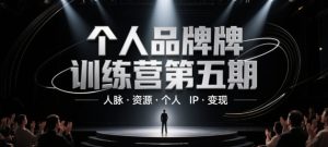 个人品牌训练营第五期，人脉·资源·个人IP·变现-一起网赚吧