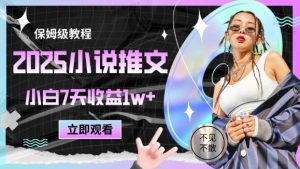 2025小说推文最新玩法，推文保姆级教程，小白7天收益1w+-一起网赚吧