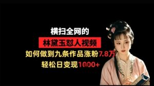 横扫全网的林黛玉怼人视频，如何做到九条作品涨粉7.8万，轻松日变现1k-一起网赚吧