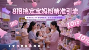 8招搞定宝妈粉精准引流，精准引流10万本地母婴粉，多渠道流量爆破玩法-一起网赚吧