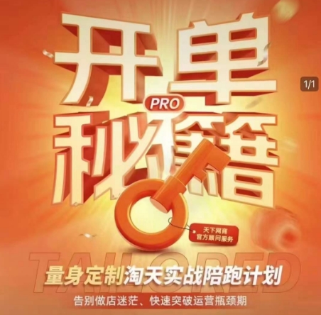 淘宝开单秘籍PRO，量身定制淘天实战陪跑计划，告别做店迷茫、快速突破运营瓶颈期（更新）-一起网赚吧