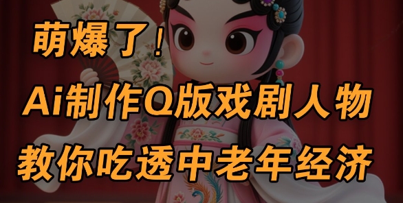 用Ai制作Q版戏剧人物，手把手教你吃透中老年经济，5分钟一个成品，多渠道变现-一起网赚吧