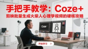 手把手教学:Coze + 剪映批量生成火柴人心理学视频的硬核攻略-一起网赚吧