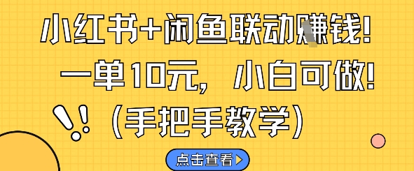小红书+闲鱼联动挣钱，一单10元，小白可做-一起网赚吧