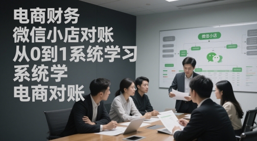 电商财务微信小店对账，从0到1系统学习电商对账-一起网赚吧