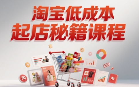 淘宝低成本起店系统课，助你快速起店，实现弯道超车-一起网赚吧