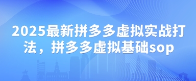 2025最新拼多多虚拟实战打法，拼多多虚拟基础sop-一起网赚吧