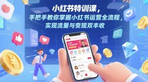 小红书特训课，手把手教你掌握小红书运营全流程，实现流量与变现双丰收-一起网赚吧