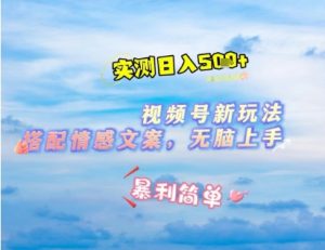 微信视频号最新玩法，表情包搭配情感文案，2分钟一条原创作品，简单好上手，轻松日入几张-一起网赚吧