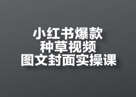 小红书爆款种草视频图文封面实操课，​开店、选品、引流、变现全流程-一起网赚吧