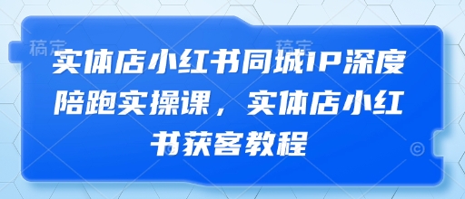 实体店小红书同城IP深度陪跑实操课，实体店小红书获客教程-一起网赚吧