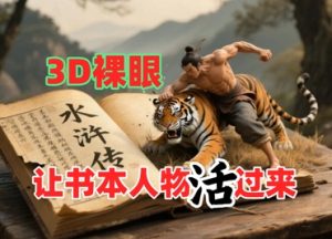 书本人物裸眼3D视频，新的玩法，流量超猛，保姆级教程-一起网赚吧