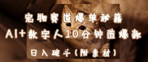 宠物赛道爆单秘籍：AI+数字人10分钟造爆款，日入1k-一起网赚吧