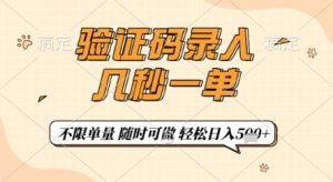 验证码录入,几秒钟一单,只需一部手机即可开始,随时随地可做,每天5张+【揭秘】-一起网赚吧