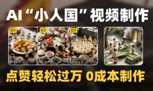爆款1000W+播放微缩景观迷你小人国AI视频0成本制作全流程教学-一起网赚吧