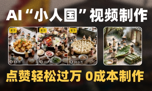爆款1000W+播放微缩景观迷你小人国AI视频0成本制作全流程教学-一起网赚吧