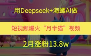 用Deepseek+海螺AI做短视频爆火“月半猫”视频,2月涨粉13.8w-一起网赚吧