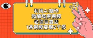 利用AI制作微缩场景视频，老项目复活，1条视频变现2k-一起网赚吧