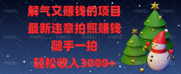解气又挣钱的项目，最新违章拍照挣钱，随手一拍，轻松收入数张【揭秘】-一起网赚吧
