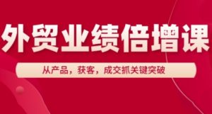 外贸业绩倍增课，从产品，获客，成交抓关键突破-一起网赚吧