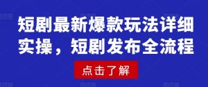 短剧最新爆款玩法详细实操，短剧发布全流程-一起网赚吧
