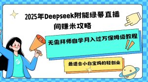 2025年Deepseek附能绿幕直播间挣米攻略无需拜师自学月入过W保姆级教程,最适合小白宝妈的轻创业-一起网赚吧