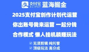 2025支付宝创作者分成计划代运营，纯托管，高分成，合作模式【揭秘】-一起网赚吧