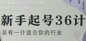 新手起号36计2.0，四年行业沉淀，上百条爆款视频经验一次性帮你搞定短视频问题-一起网赚吧