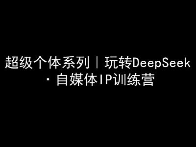 超级个体系列，玩转DeepSeek·自媒体IP训练营，deepseek教程-一起网赚吧