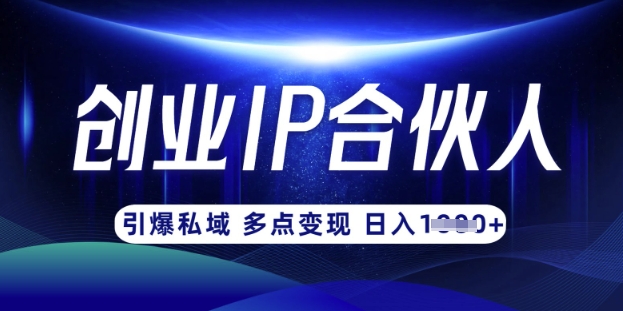 云帆·创业ip合伙人打造3.0，从0到1教你做网创，实现月入过W-一起网赚吧