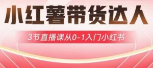 小红薯达人带货启航计划,3节直播课从0-1入门小红书-一起网赚吧