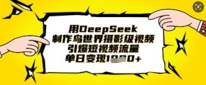 用DeepSeek制作鸟世界摄影级视频，引爆短视频流量，单日变现1k-一起网赚吧