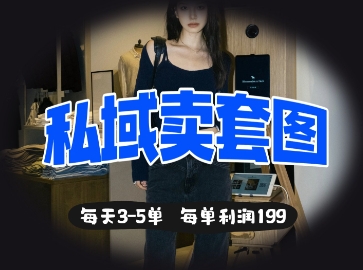 私域卖套图每天3-5单，每单利润99-一起网赚吧