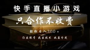 快手直播小游戏，只合作不收费，你出账号我出技术， 分润模式【揭秘】-一起网赚吧