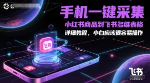 手机一键采集小红书商品到飞书多维表格，详细教程，小白应该很容易操作-一起网赚吧