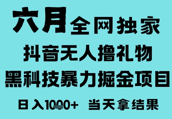 25年6月高爆抖音无人直播最新撸音浪掘金项目，门槛低小白可做，无脑日入1k，可矩阵放大【揭秘】-一起网赚吧