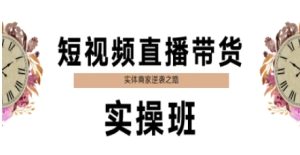 短视频直播带货实操班，实体商家逆袭之路-一起网赚吧
