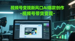 视频号变现新风口AI爆款创作-视频号带货变现-一起网赚吧