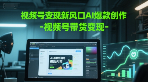 视频号变现新风口AI爆款创作-视频号带货变现-一起网赚吧